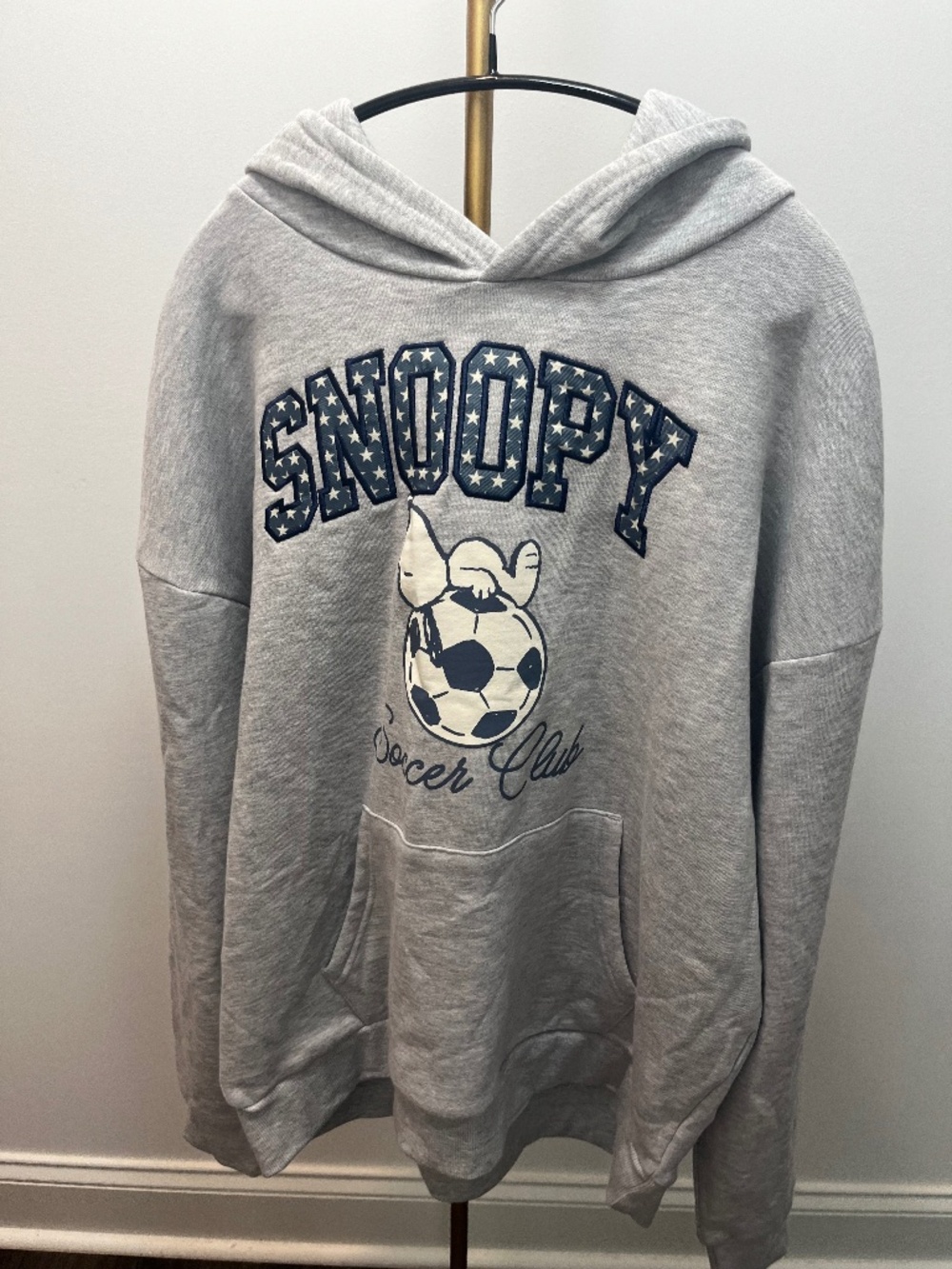 PEANUTS Snoopy Soccer Club Graphic Oversized Hoodie - SizeM (Fits M-XL)